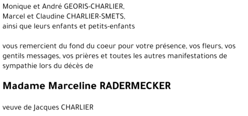 Marceline RADERMECKER