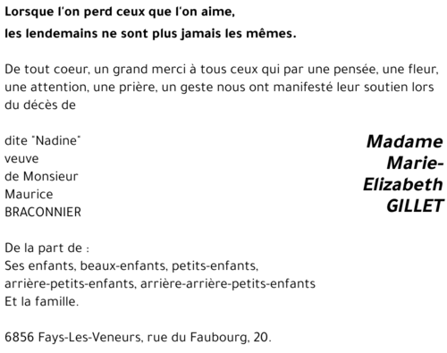 Marie-Elizabeth GILLET