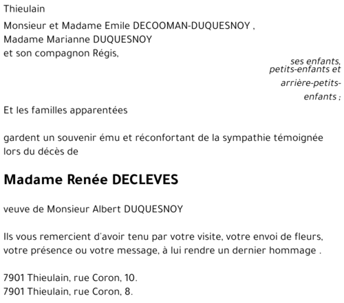 Renée DECLEVES