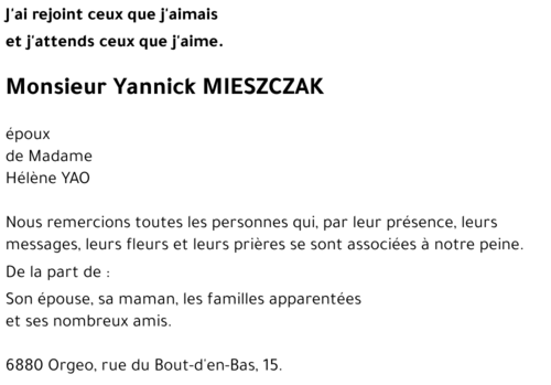 Yannick MIESZCZAK