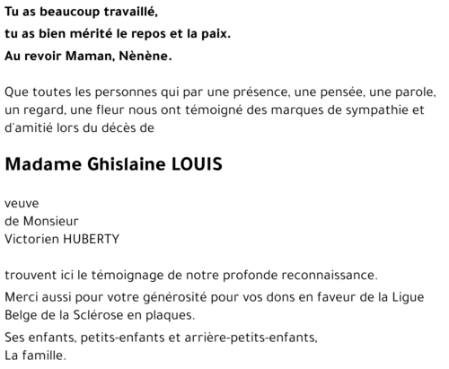 Ghislaine LOUIS