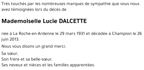 Lucie DALCETTE