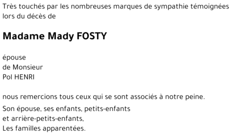 Mady FOSTY