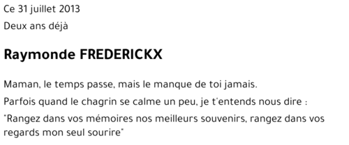 Raymonde FREDERICKX