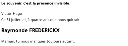 Raymonde FREDERICKX
