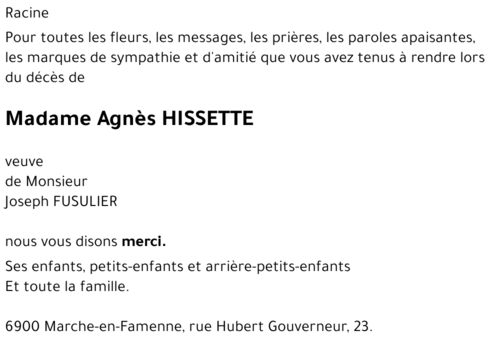 Agnès HISSETTE
