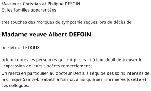 Albert DEFOIN