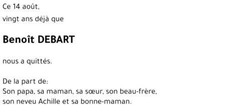 Benoît DEBART