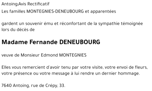 Fernande DENEUBOURG