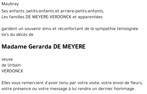 Gerarda DE MEYERE