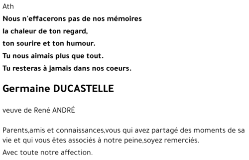 Germaine DUCASTELLE