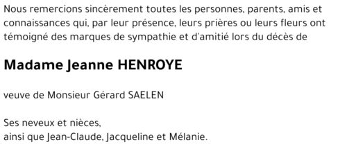 Jeanne HENROYE