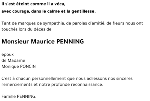 Maurice PENNING