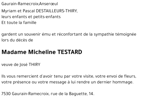 Micheline TESTARD