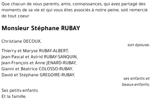 Stéphane RUBAY
