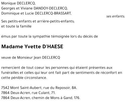 Yvette D'HAESE