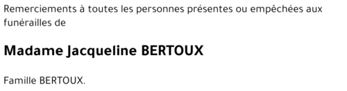 Jacqueline BERTOUX