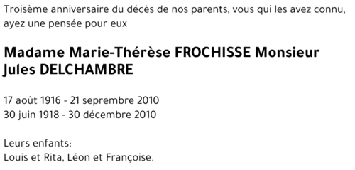 Jules Marie-Thérèse DELCHAMBRE FROCHISSE