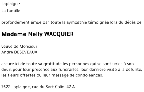 Nelly WACQUIER