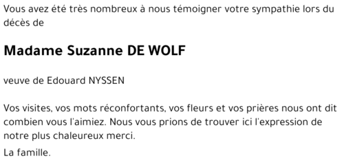 Suzanne DE WOLF