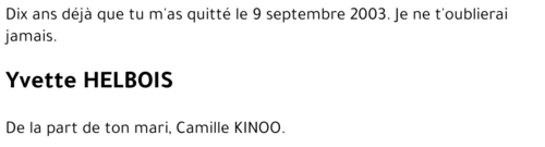 Yvette HELBOIS