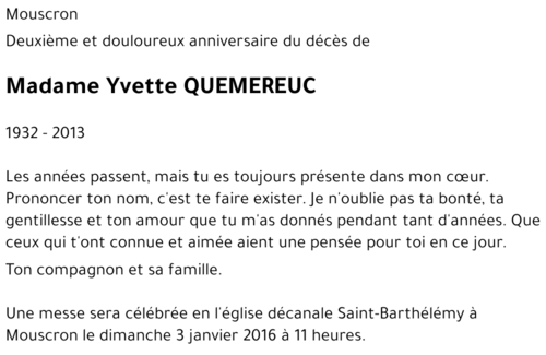 Yvette QUEMEREUC