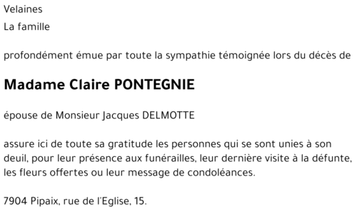 Claire PONTEGNIE