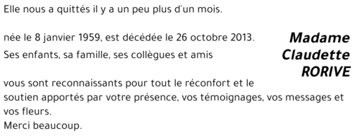 Claudette RORIVE