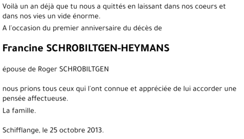 Francine SCHROBILTGEN-HEYMANS