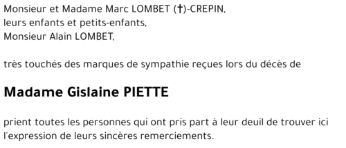 Gislaine PIETTE
