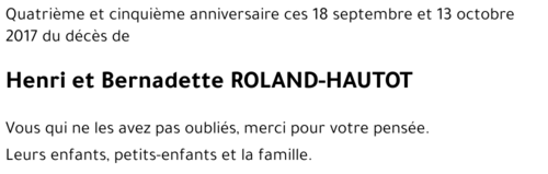Henri et Bernadette ROLAND-HAUTOT
