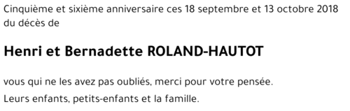 Henri et Bernadette ROLAND-HAUTOT