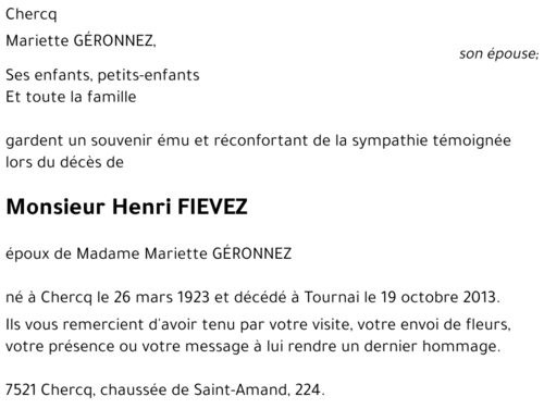 Henri FIEVEZ