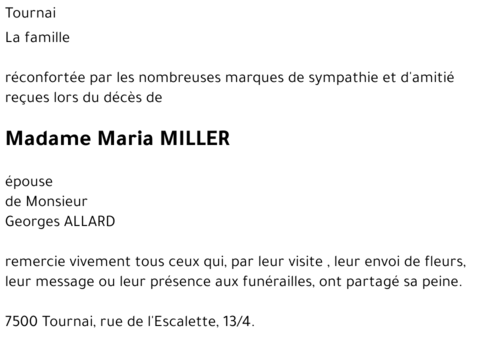 Maria MILLER
