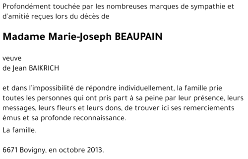 Marie-Joseph BEAUPAIN