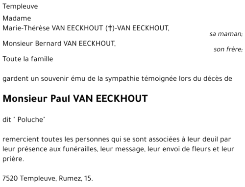 Paul VAN EECKHOUT