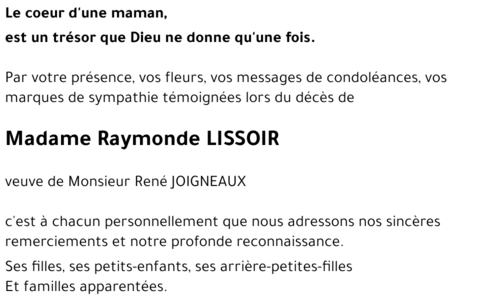 Raymonde LISSOIR