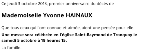 Yvonne HAINAUX