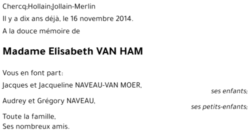 Elisabeth VAN HAM