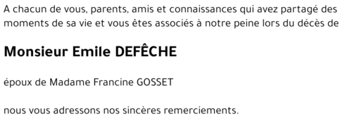 Emile DEFÊCHE