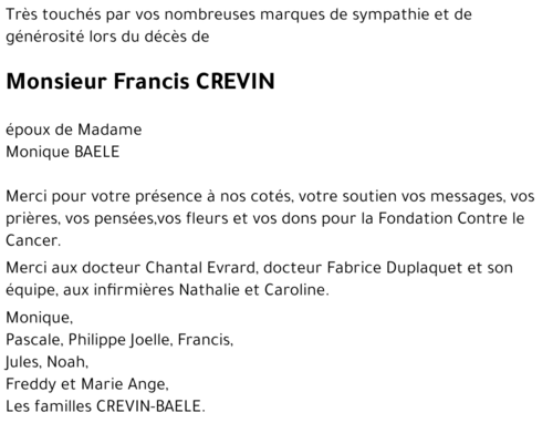 Francis CREVIN