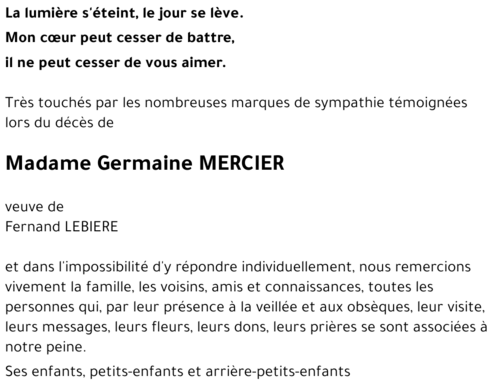 Germaine MERCIER