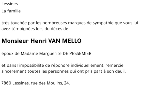 Henri VAN MELLO
