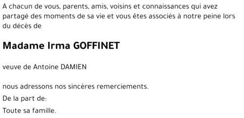 Irma GOFFINET