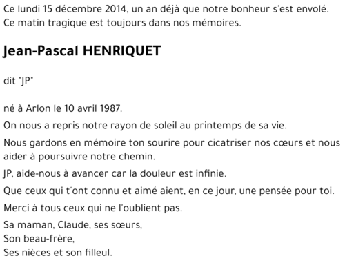 Jean-Pascal HENRIQUET