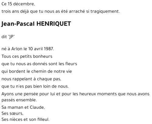 Jean-Pascal HENRIQUET