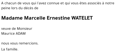 Marcelle Ernestine WATELET