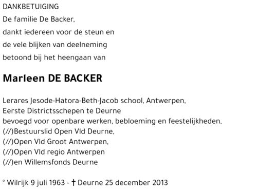 Marleen DE BACKER