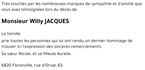 Willy JACQUES