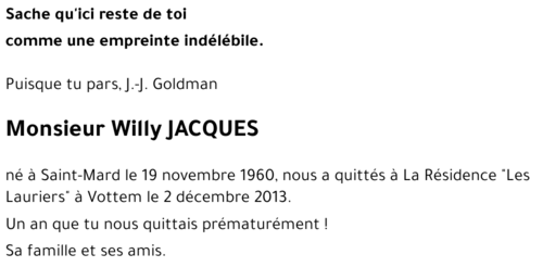 Willy JACQUES